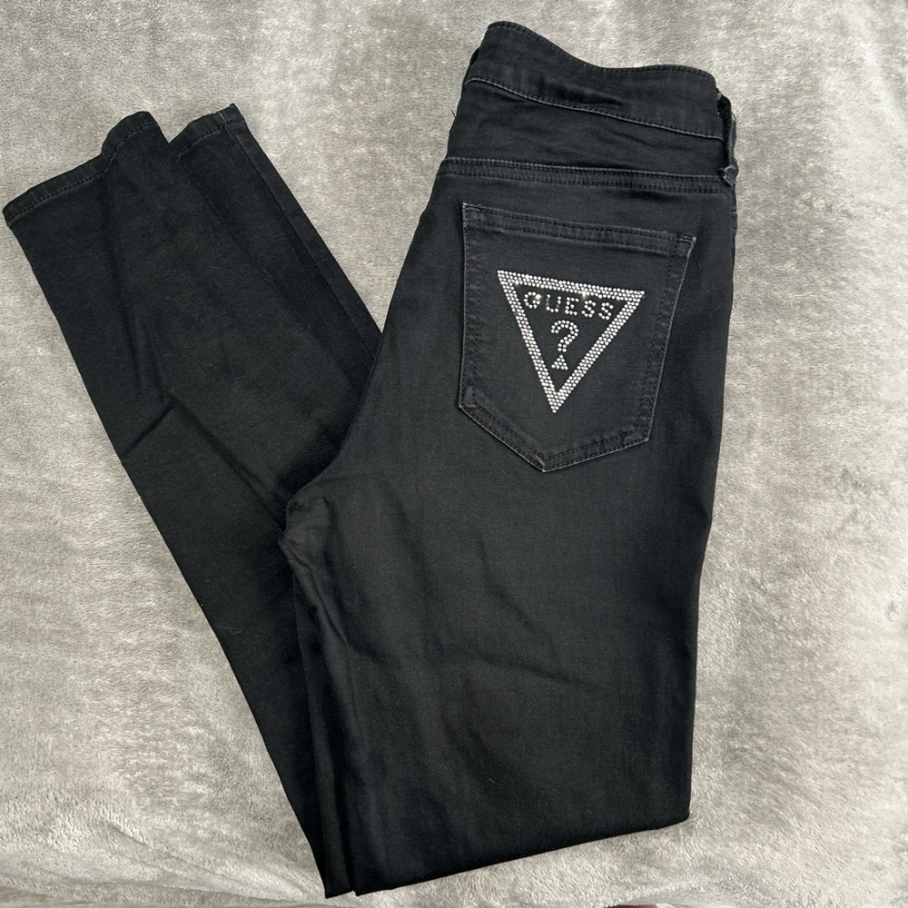 Guess Women's Dark Black Skinny Jeans